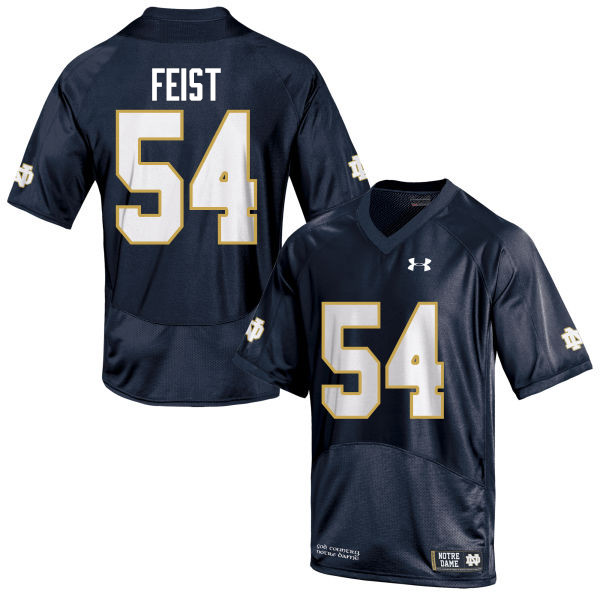 Men #54 Lincoln Feist Notre Dame Fighting Irish College Football Jerseys-Navy Blue - Click Image to Close